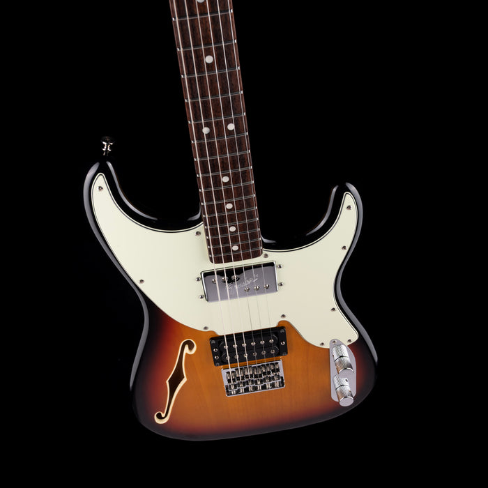 Pre-Owned 2011 Fender Made In Japan ‘72 Pawnshop Strat Thinline 3-Tone Sunburst With Gig Bag