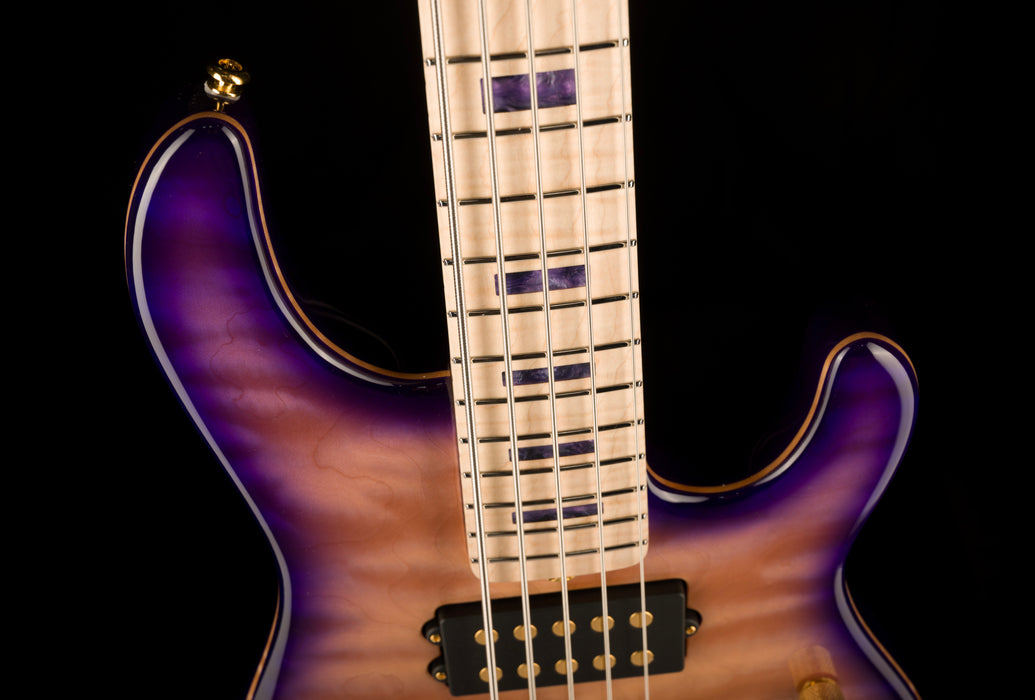 Ernie Ball Music Man BFR StingRay 5HH Bass Moonbeam Trans Purple Burst With Case