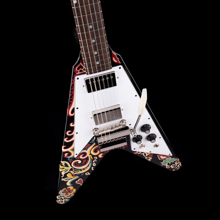Pre-Owned 2024 Epiphone Jimi Hendrix "Love Drops" Signature Flying V Black With OHSC