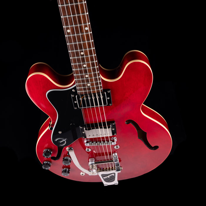 Pre-Owned 2008 Epiphone Dot Left Handed With Bigsby Cherry With Case
