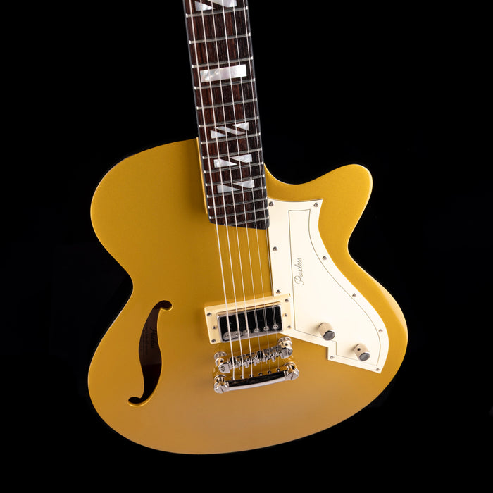 Pre-Owned Peerless Retromatic P1 Semi-Hollow Electric Guitar - Gold Top With OHSC