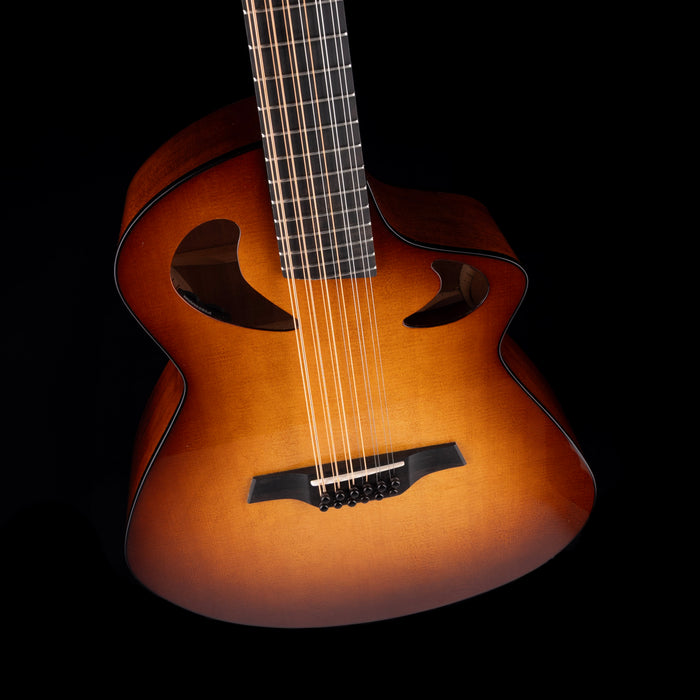 Veillette Grand 16" Baritone 12 String Acoustic Electric Guitar Tobacco Burst with Case