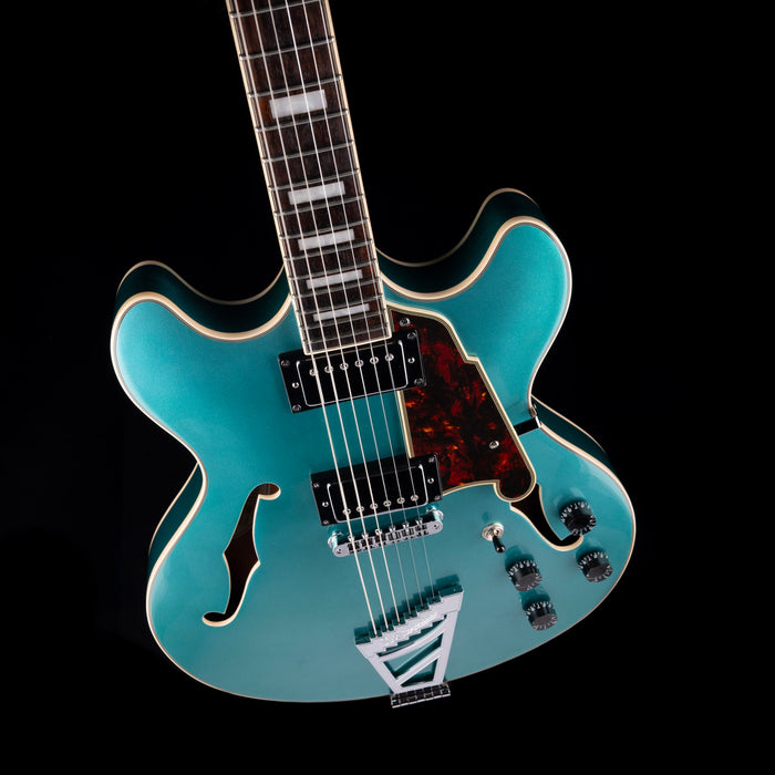 Used D’Angelico Premier DC Semi Hollowbody Turquoise With Gig Bag