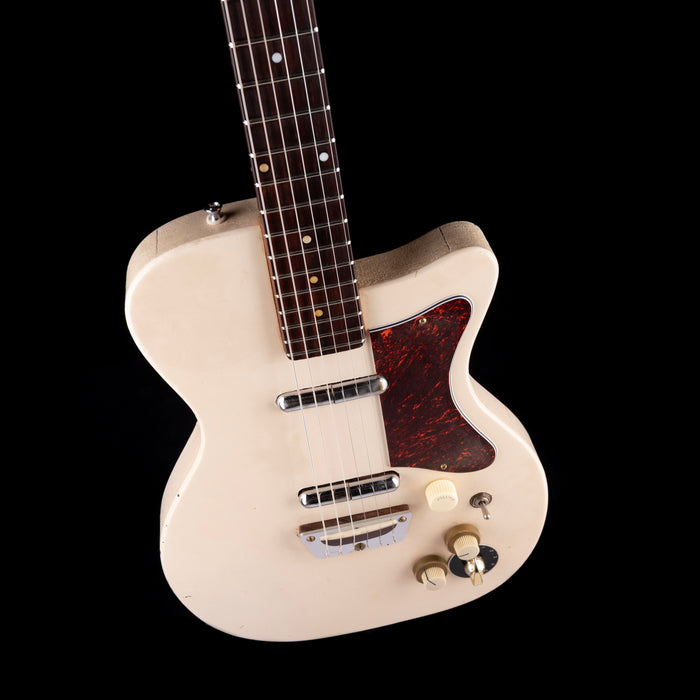 Vintage 1956 Danelectro U-2 Refinished White With Varitone Mod With Gig Bag
