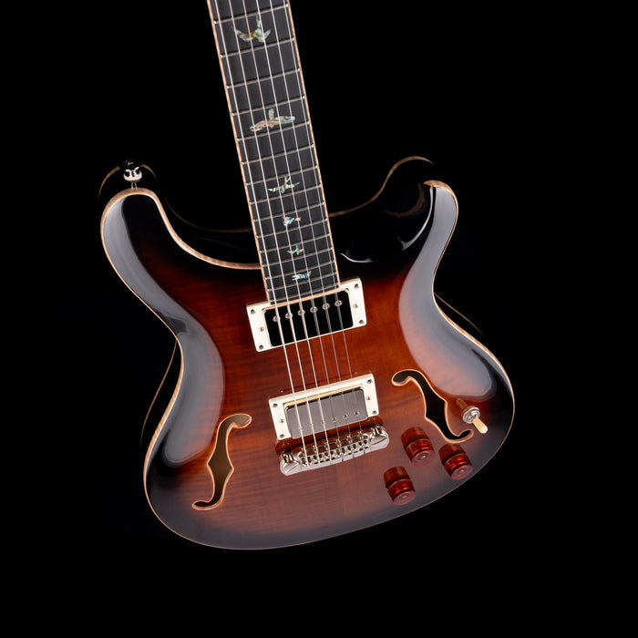 Used 2022 PRS SE Hollowbody II Piezo Black Gold Burst With OHSC