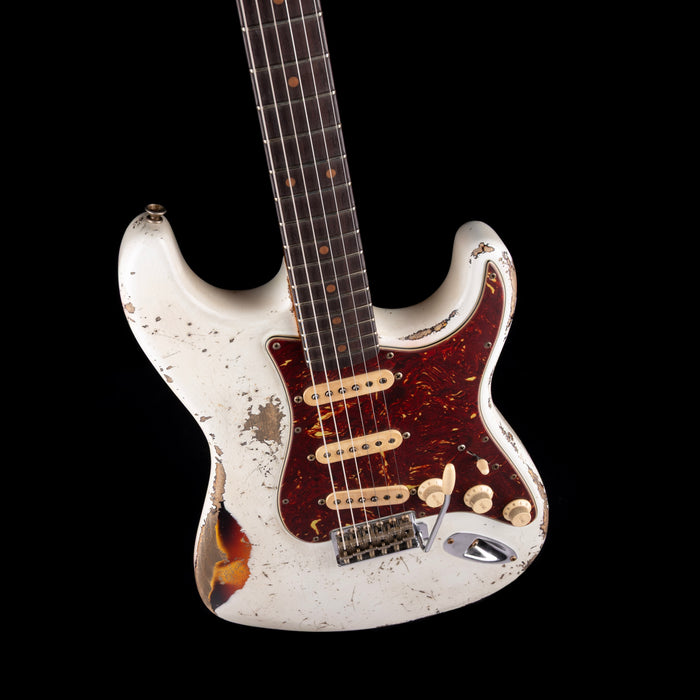 Fender Custom Shop Masterbuilt Jason Smith 1962 Stratocaster Heavy Relic Olympic White over 3-Tone Sunburst With Case