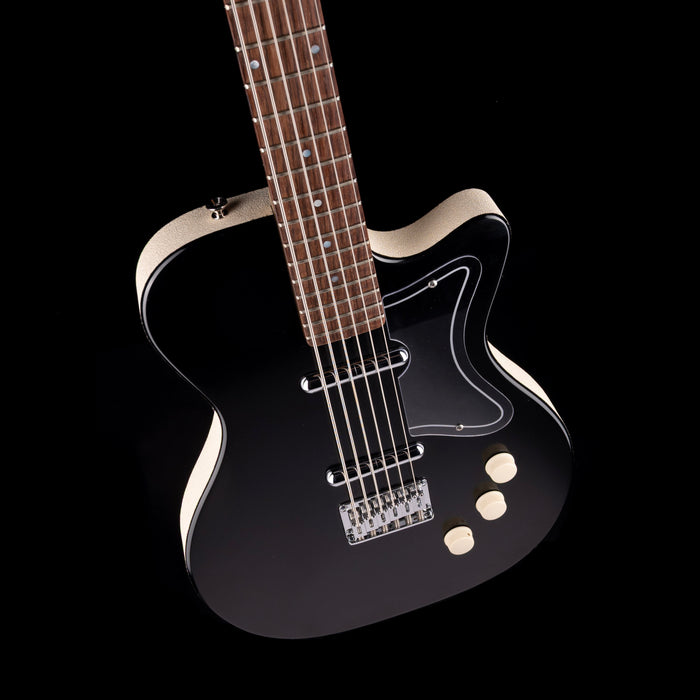 Pre-Owned 2011 Jerry Jones “Silver Jones” Bass6 Single Cutaway Black With OHSC