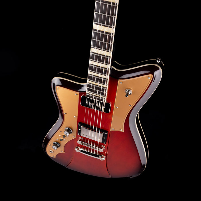 Used Rivolta Mondata Baritone VI Left-Handed Fuoco Burst with Soft Case