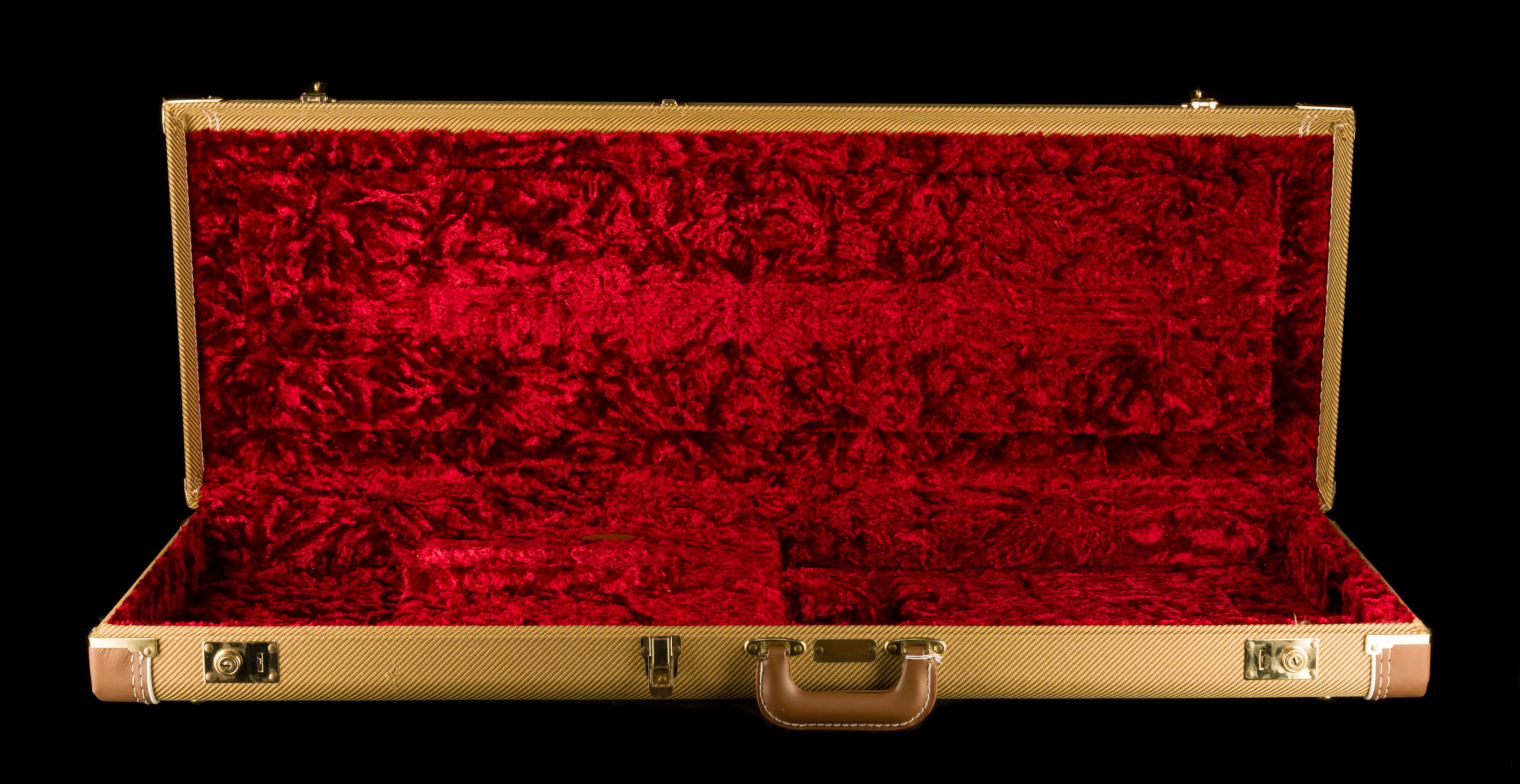 Used Fender G&G Deluxe Tweed Stratocaster Telecaster Case Red Interior ...