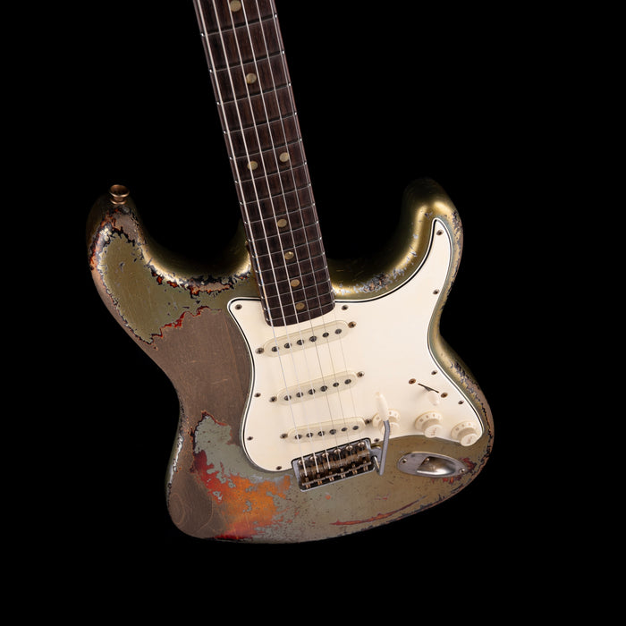 Fender Custom Shop Masterbuilt Dale Wilson 1965 Stratocaster Heavy Relic Firemist Silver Over Chocolate 3-Tone Sunburst