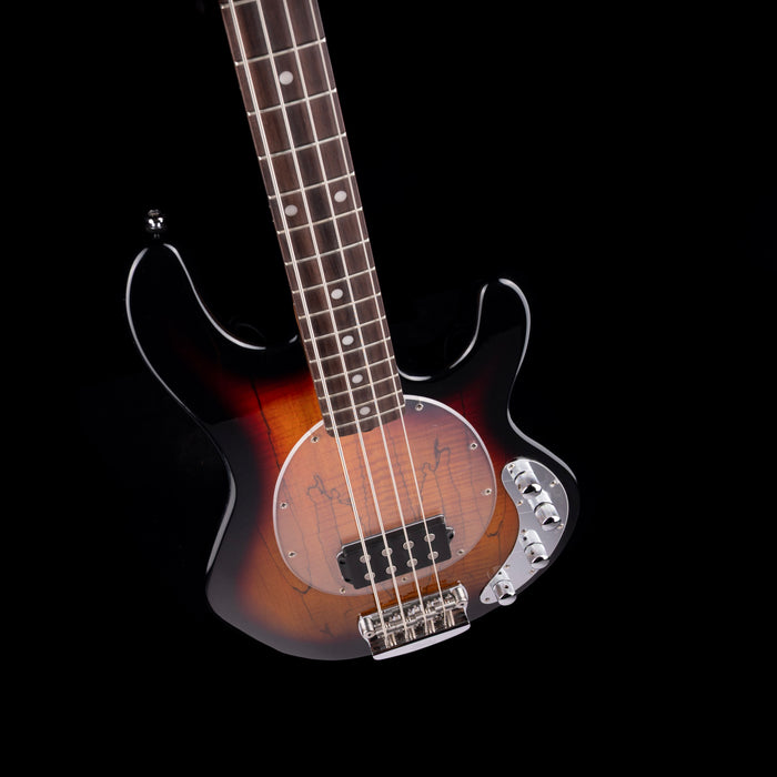 Sterling by Music Man StingRay H RAY34 Spalted Maple 3-Tone Sunburst