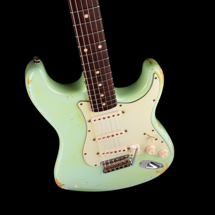 Pre-Owned 2009 Fender Custom Shop Stratocaster Relic Surf Green Green With OHSC