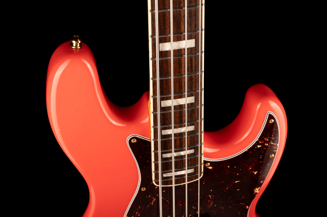 Pre Owned Fender Parts Jazz Bass Fiesta Red With Gold Hardware With Case