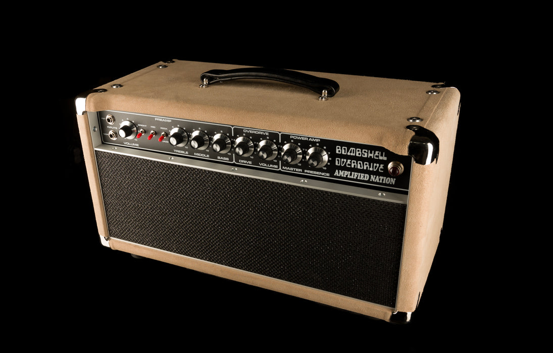 Pre Owned Amplified Nation The Bombshell Overdrive 100-Watt Head With 1x12" Ivory Suede Cabinet Guitar Amp - Ben Harper
