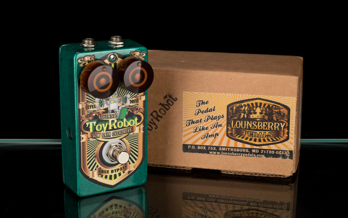 Used Lounsberry Pedals TRO-1 Toy Robot Low Gain Overdrive Pedal With Box