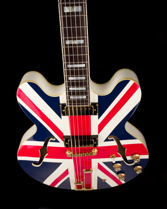 Pre Owned Epiphone Limited Edition Union Jack Sheraton Top Down Union Jack Logo