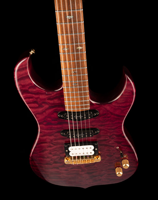 Pre Owned California Jalapeno Dark Transparent Red Electric Guitar With Case