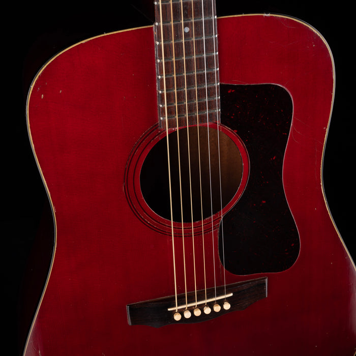 Vintage 1977 Guild D-25 Cherry Acoustic Guitar With OHSC