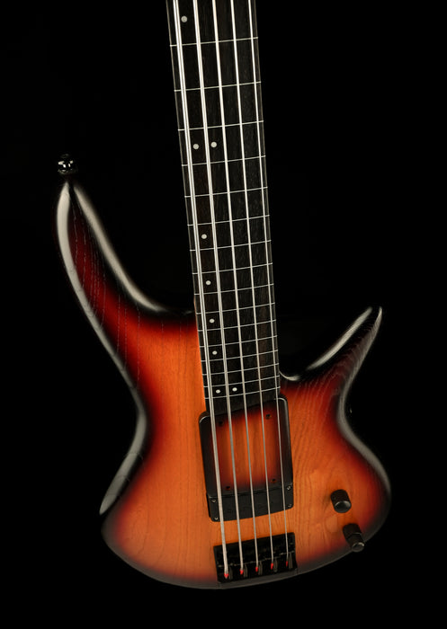 Used Ibanez GWB205 Gary Willis Fretless 5-String Electric Bass Tequila Sunrise Flat with Gig Bag