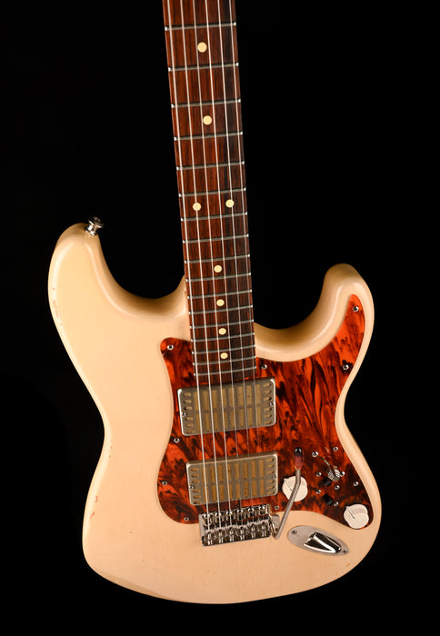 Pre Owned 2021 Waterslide Guitars S-Style Dual Foil Trans Blonde With Case