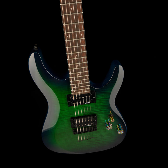 Used Schecter Elite C-6 Aqua Burst Electric Guitar With Gig Bag