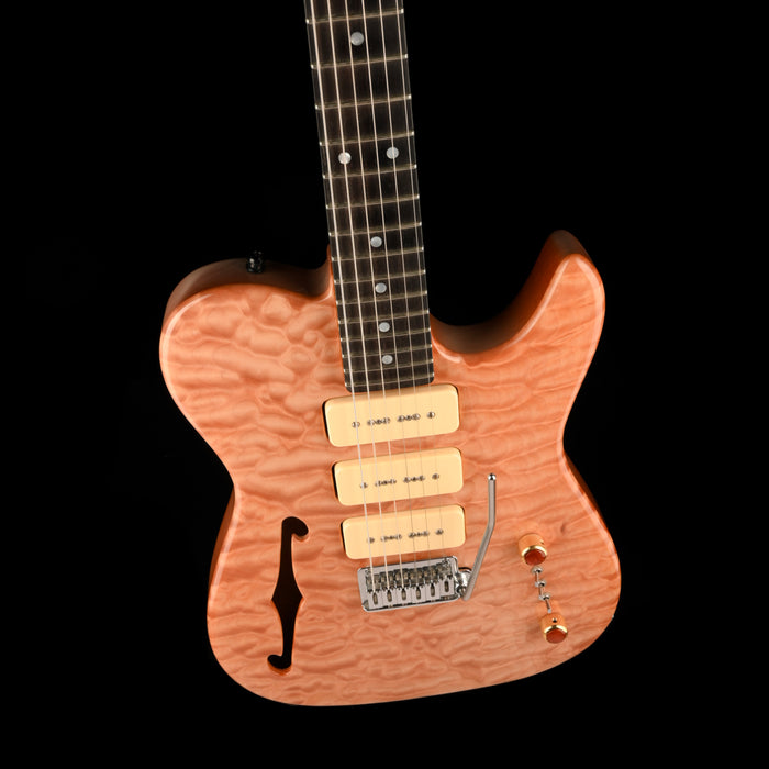 Victor Guitar Company Finster Custom 3P90 Quilted Maple Top T-Style Natural Electric Guitar With HSC