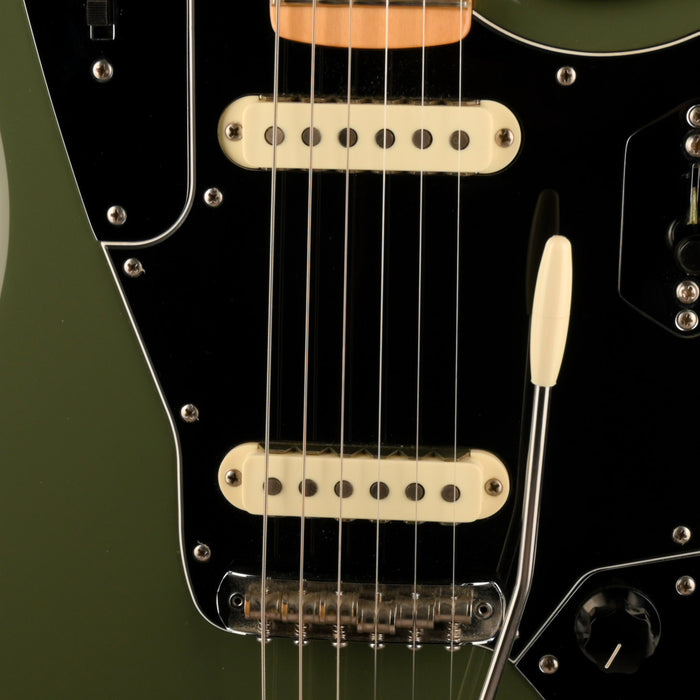 Pre Owned Fender American Professional Jaguar Maple Fingerboard Antique Olive With OHSC