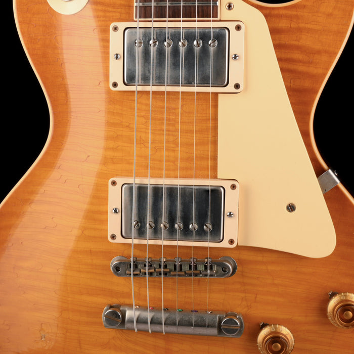 Pre Owned 2018 Gibson Custom Shop Tom Murphy Painted & Aged 1960 Les Paul Standard Reissue Dirty Lemon Burst With OHSC
