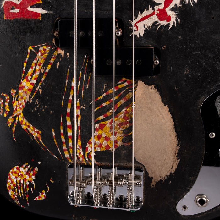 Vintage 1966 Fender Precision Bass Refinished With Custom Artwork With Case