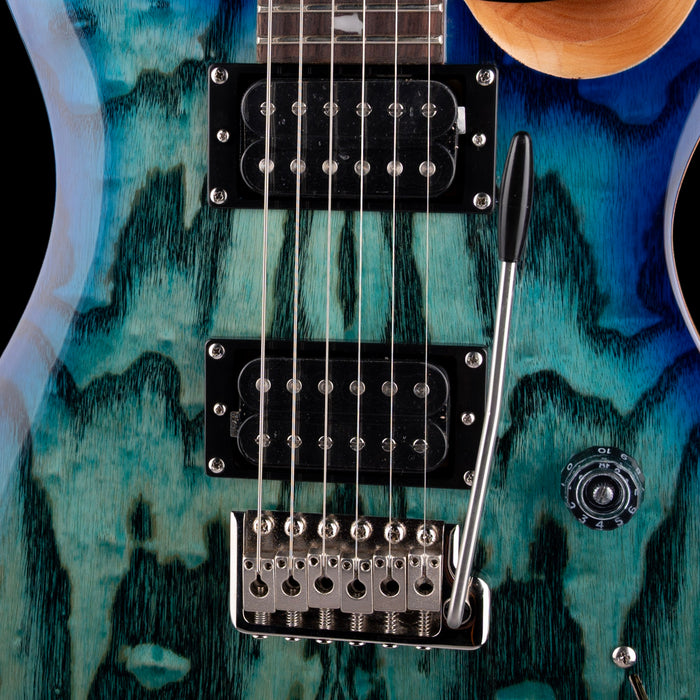 PRS SE Exotic Custom 24 Burled Ash Lake Blue With Gig Bag