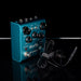 Blue Sky stymon guitar effects pedal with power cord on a black background