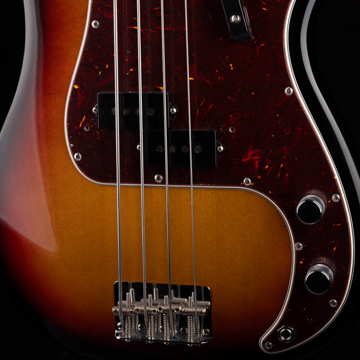 Pre Owned 2022 Fender American Vintage II 1960 Precision Bass 3-Tone Sunburst With Custom Shop Pickups With OHSC