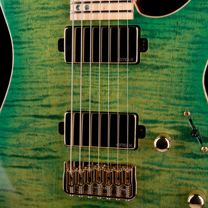 Used ESP USA Custom M-7 HT 7-String Lime Burst with OHSC