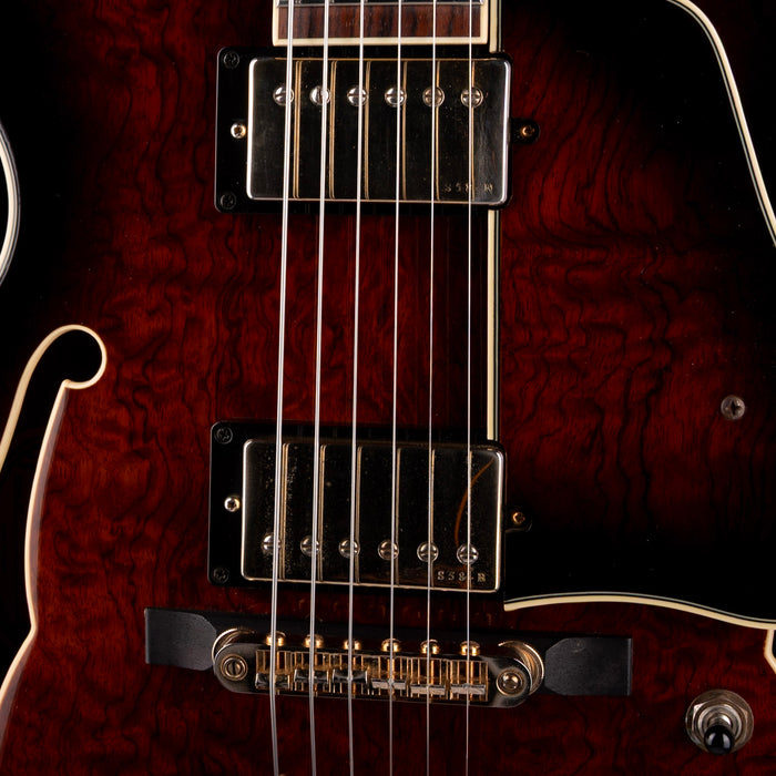 Pre Owned Ibanez Artcore AG95-DBS-12-04 Hollow Body Electric Guitar Dark Brown Sunburst with CAse