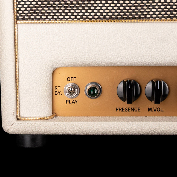 Pre Owned Bogner Shiva 20th Anniversary Guitar Amp Head Ivory White With Bogner 2x12" Ivory White Guitar Amp Cabinet