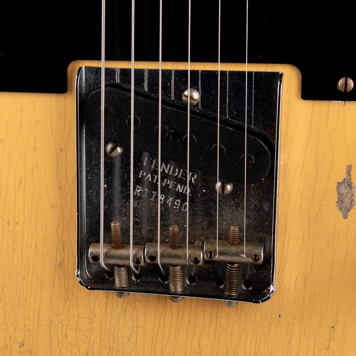 Pre Owned 2022 Fender Custom Shop Limited Edition 50's Pine Esquire, Super Heavy Relic Nocaster Blonde With OHSC