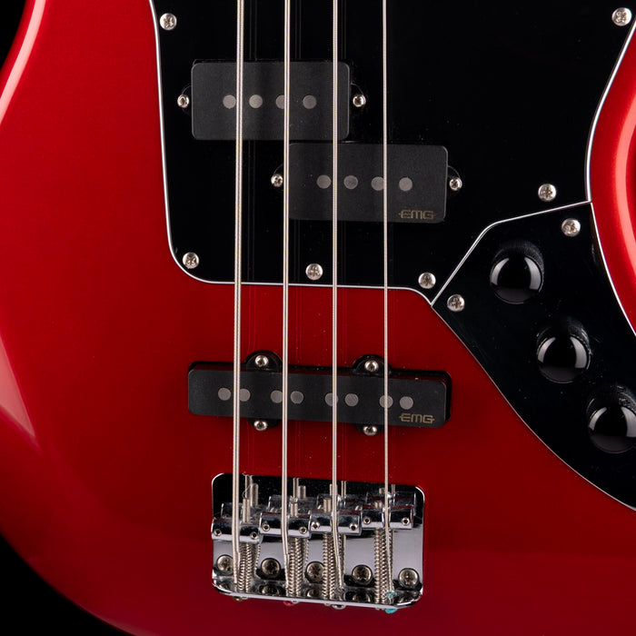 Pre Owned Squier Vintage Modified Jaguar Short Scale Bass Candy Apple Red With Gig Bag