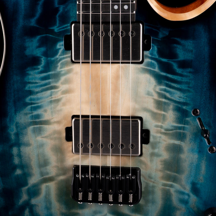 Mayones Duvell Elite 6 Curly Poplar Top Turquoise Iris with Soft Case