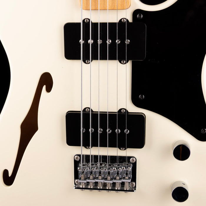 Used Fender Custom Built Sub-Sonic Cabronita Telecaster Thinline Baritone Olympic White