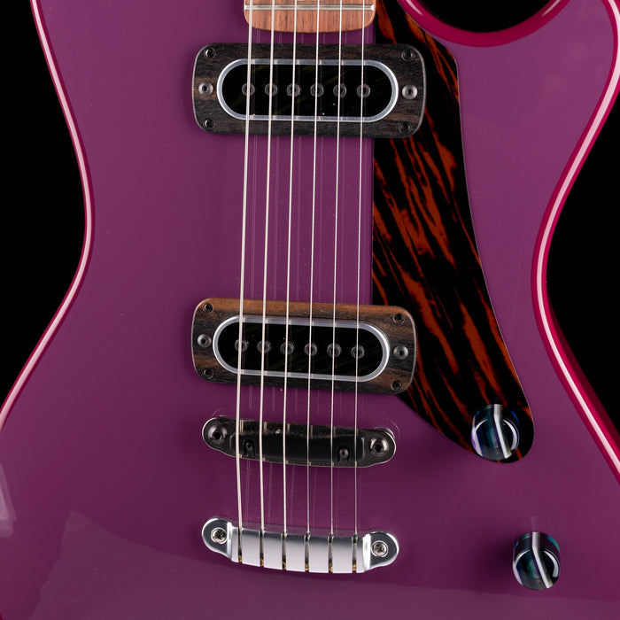 Powers Electric A-Type Hardtail Aubergine Ruby Star with Soft Case