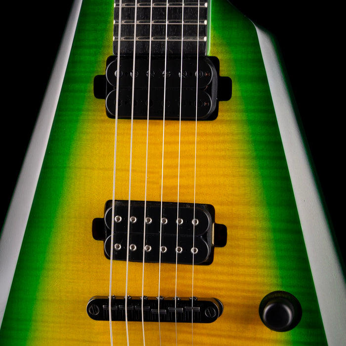 Pre Owned 2023 Solar Guitars V2.6LB Flame Lime Burst Matte Electric Guitar With OHSC