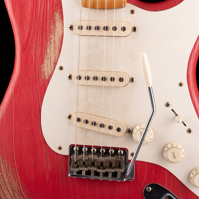 Fender Custom Shop Masterbuilt Paul Waller 1957 Stratocaster Heavy Weathered Fiesta Red With Case