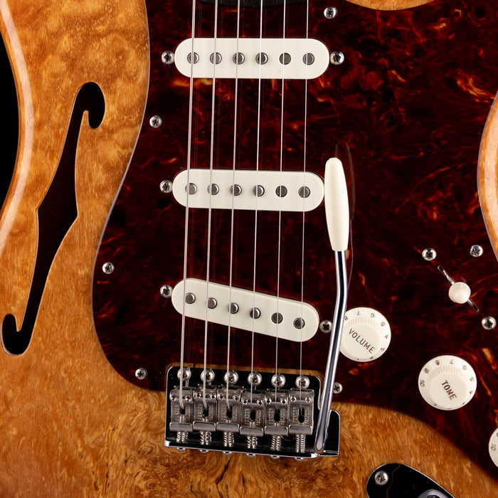 Pre Owned 2020 Fender Custom shop Artisan Spalted Maple Thinline Stratocaster NOS Natural With OHSC