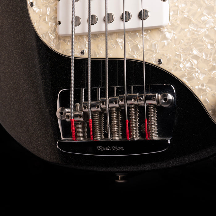 Pre-Owned 2000 Ernie Ball Music Man Sting Ray 5 H - Black Sparkle With OHSC