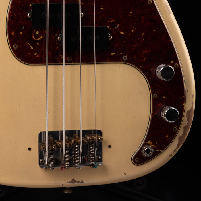 Pre-Owned 2024 Fender Custom Shop 1964 Precision Bass Relic Aged Vintage White With OHSC