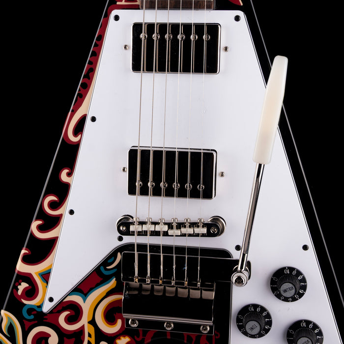 Pre-Owned 2024 Epiphone Jimi Hendrix "Love Drops" Signature Flying V Black With OHSC