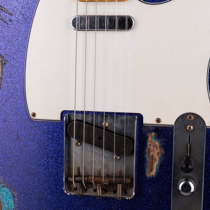 Fender Custom Shop Masterbuilt Austin MacNutt 1952 Telecaster Custom Heavy Relic Purple Sparkle over Taos Turquoise Sparkle With Case