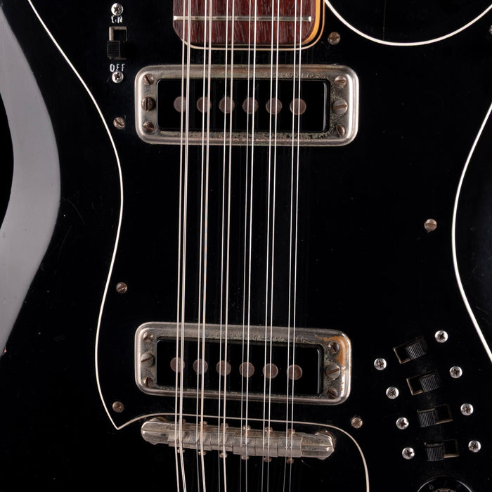 Pre-Owned Hagstrom H-12 Black 12-string Electric Guitar With OHSC
