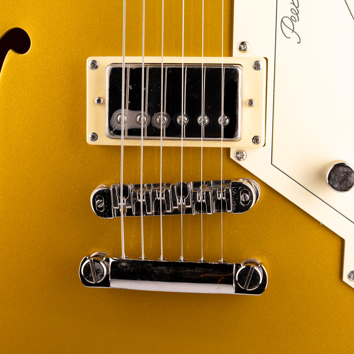 Pre-Owned Peerless Retromatic P1 Semi-Hollow Electric Guitar - Gold Top With OHSC