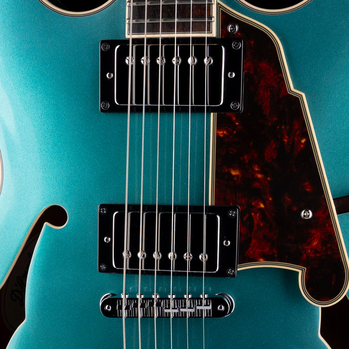 Used D’Angelico Premier DC Semi Hollowbody Turquoise With Gig Bag